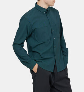 قميص بياقة سادة من مزيج الصوف