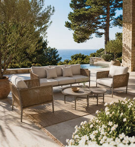 Home Deco and More Woven Wicker Aluminum Outdoor Lounge Set, Packshot View
