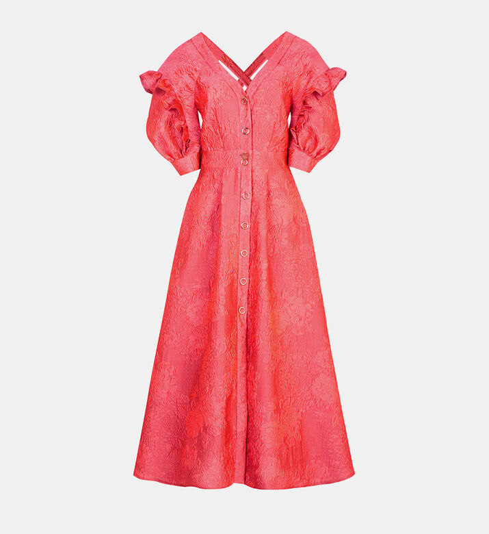 Cut-out A-line Midi Dress