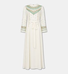 Suzy Matar Embellished Yoke Long-sleeve Gown, Packshot View