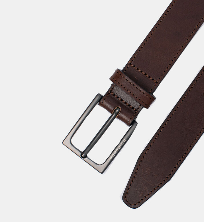Engraved Logo Leather Belt