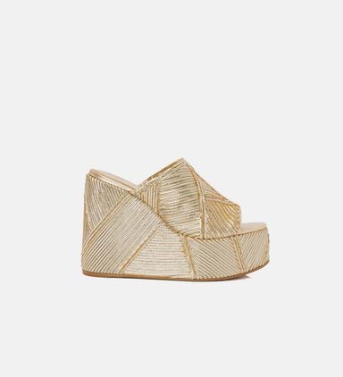 Lupita Wedge Platinum Gold Clogs