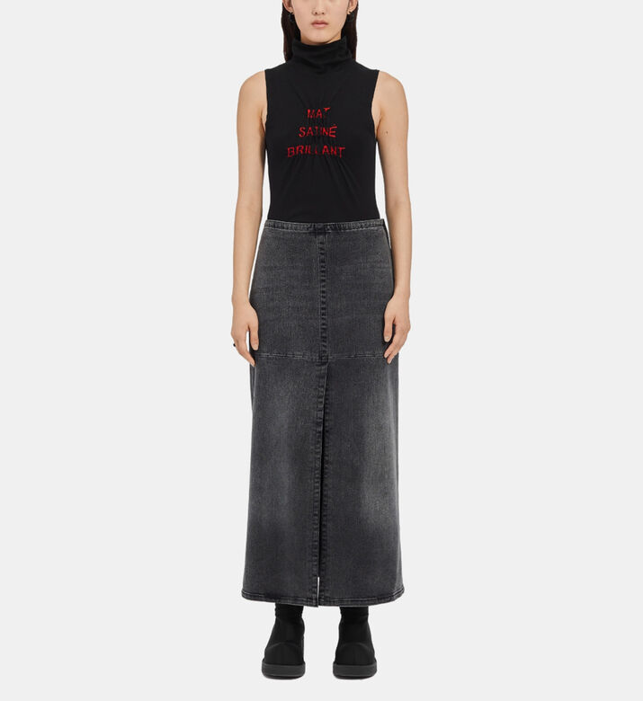 Midi Flared Denim Skirt