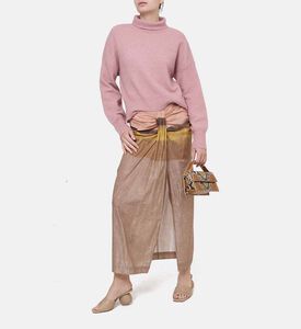 تنورة ميتاليك منسدلة بتصميم ملفوف