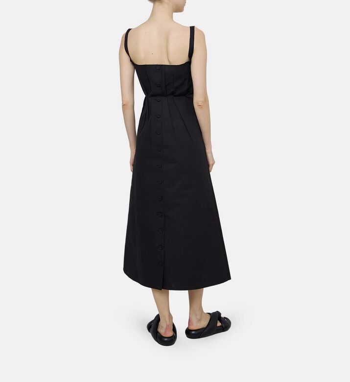 Cotton Poplin Trapeze Midi Dress Cotton Poplin Trapeze Midi Dress