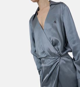 Satin Long-sleeve Mini Dress Satin Long-sleeve Mini Dress