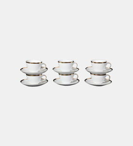 Home Deco and More Gold-rimmed Coffee Cups 6-piece Set, Packshot View