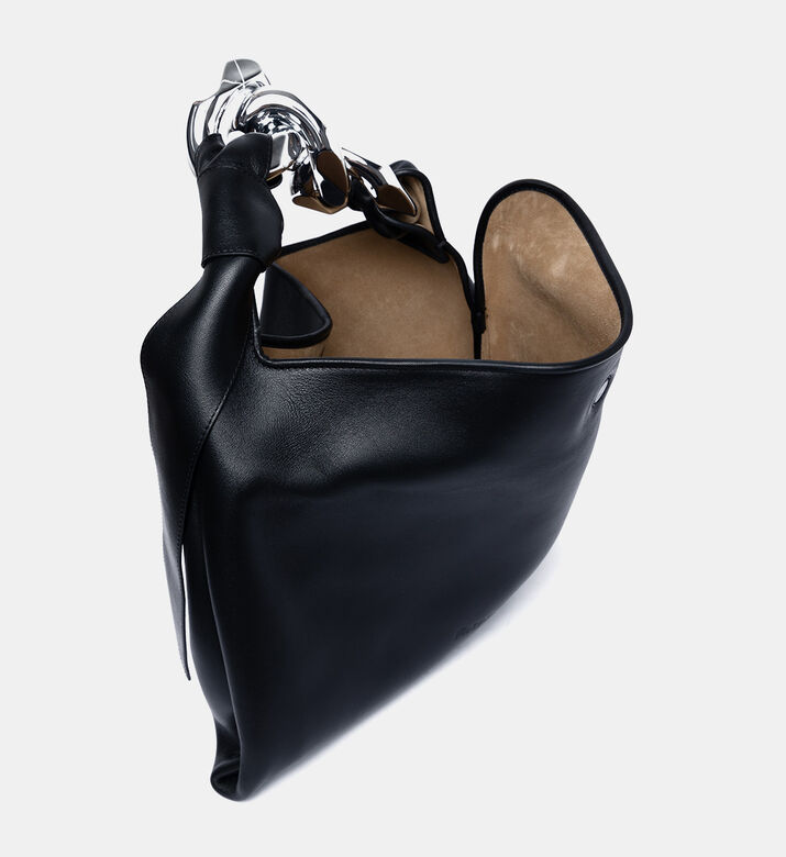 حقيبة هوبو بسلسلة من جلد العجل