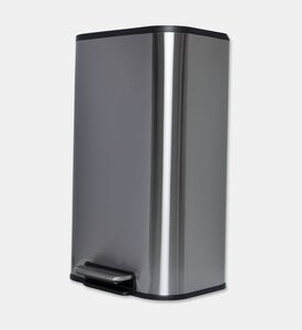 Home Deco and More Soft Close Fingerprint Proof Pedal Bin, Silver, 20-l, Packshot View