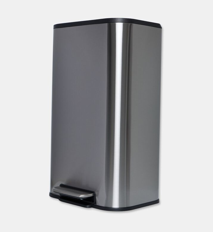 Home Deco and More Soft Close Fingerprint Proof Pedal Bin, Silver, 20-l, Packshot View