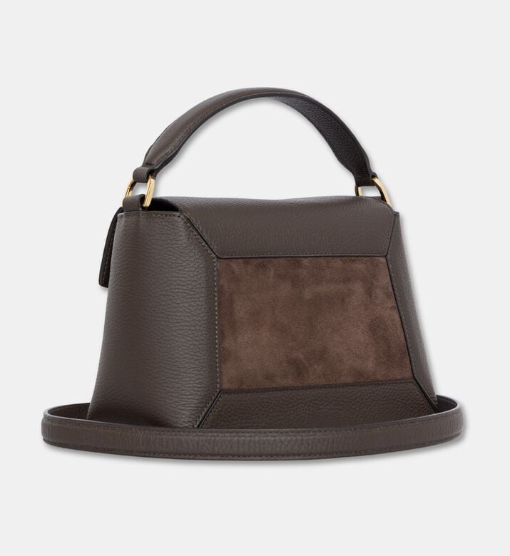Strathberry Mosaic Leather Top Handle Bag, Dark-brown, Packshot View
