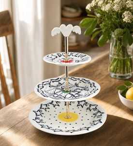 Gien Archipel Sentimental Three-tier Cake Stand, Model View