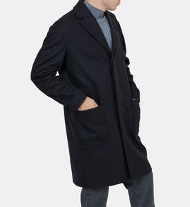 معطف بمزيج صوف سادة