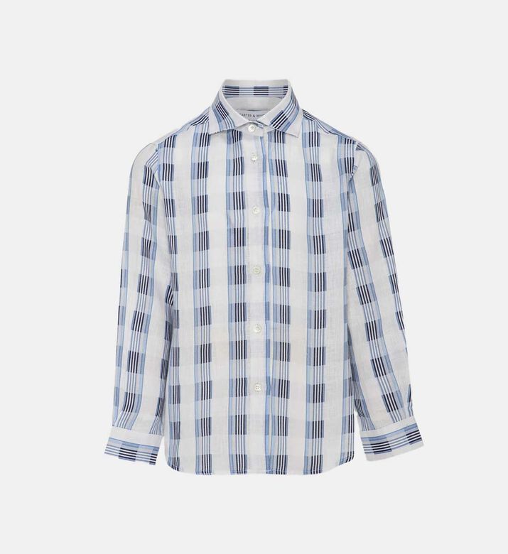 Linen Checked Button-down Shirt