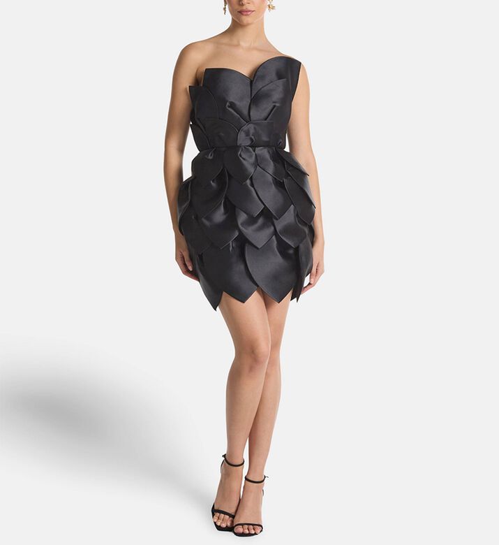 Savanna Dress Leaf, Black, S, Model View