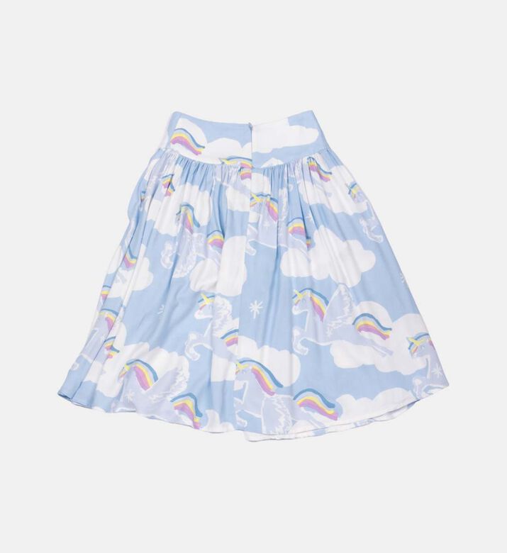 تنورة ميدي مطبوعة بطبعة وحيد القرن