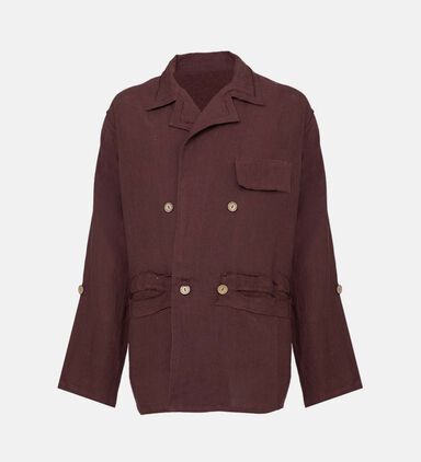 Bohemian Linen Double-breasted Jacket