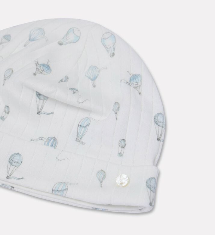 Tartine et Chocolat Ribbed Hot-air Balloon Printed Bonnet, Packshot View