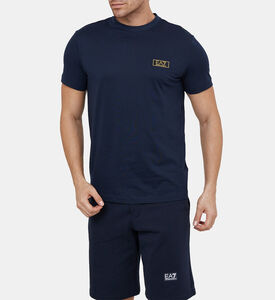 EA7 Logo Patch Cotton T-shirt, Model View