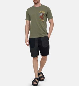 تيشيرت تاور القصير الأكمام بنقشة نمر وتنين