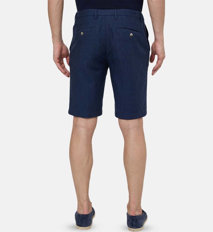Drawcord Cotton Linen Blend Shorts