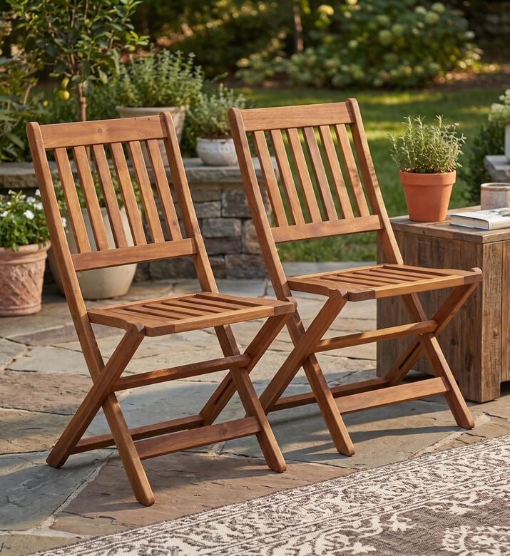 Home Deco and More Manhatan Wood Folding Chair, Packshot View