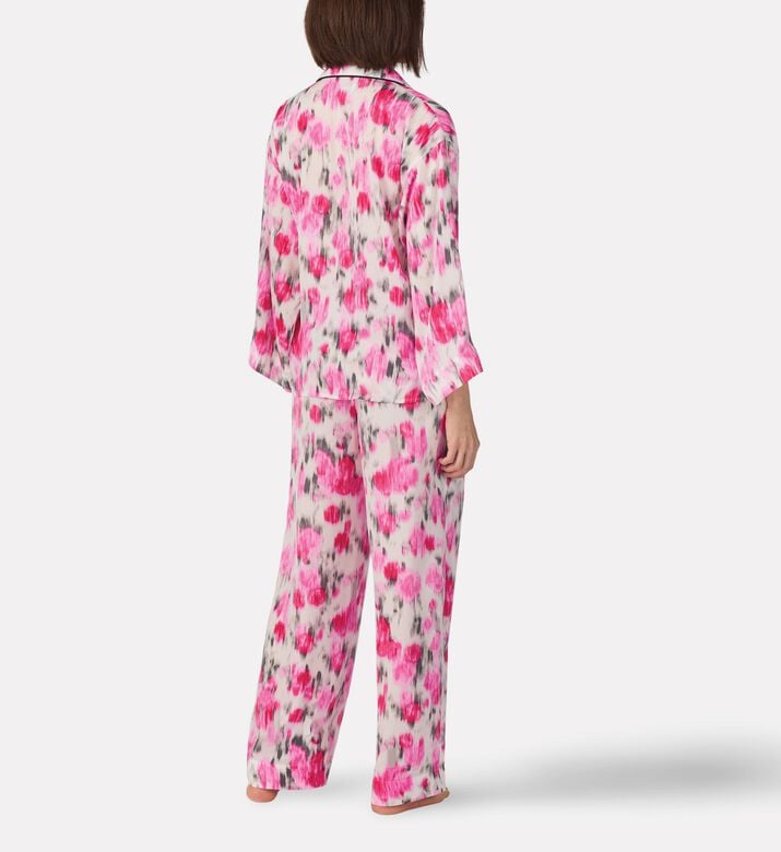 DKNY Satin Long Pajama Set, Model View