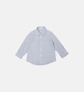 قميص قطني بطبعة مربعات للأطفال