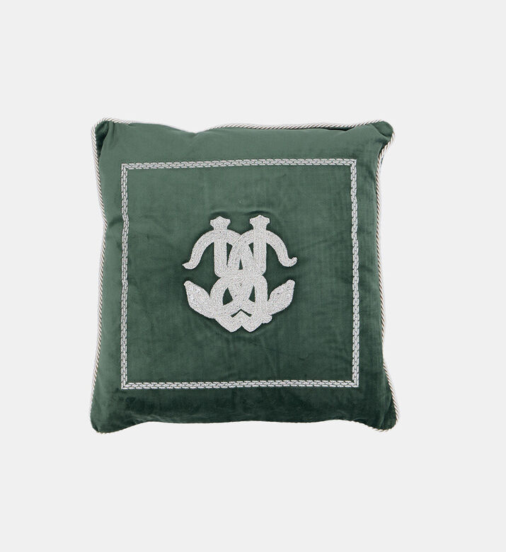 Roberto Cavalli Platinum Snake Decorative Cushion, Green, Packshot View