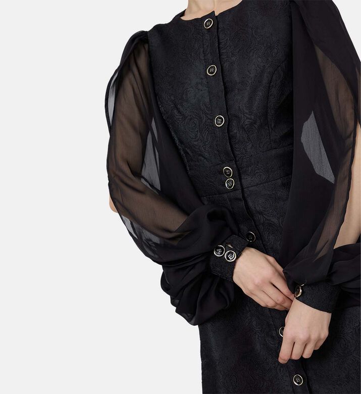 Sheer Long-sleeve Dress