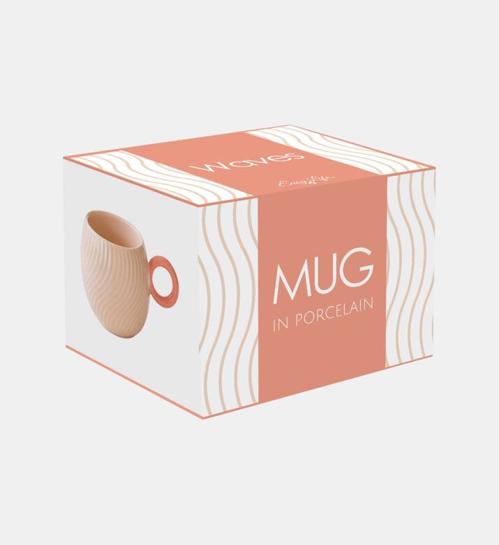 كوب بورسلين بنمط مموج بلون أزرق مائي