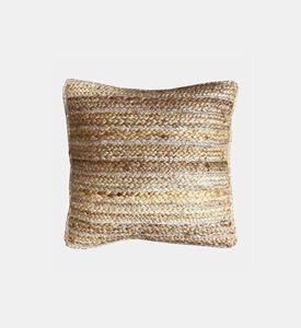 Deko and Co Lurex Square Jute Cushion, Silver, 45x45-cm, Packshot View