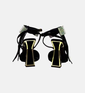 صندل ياسمينا بفيونكة كريستال من الجلد السويدي