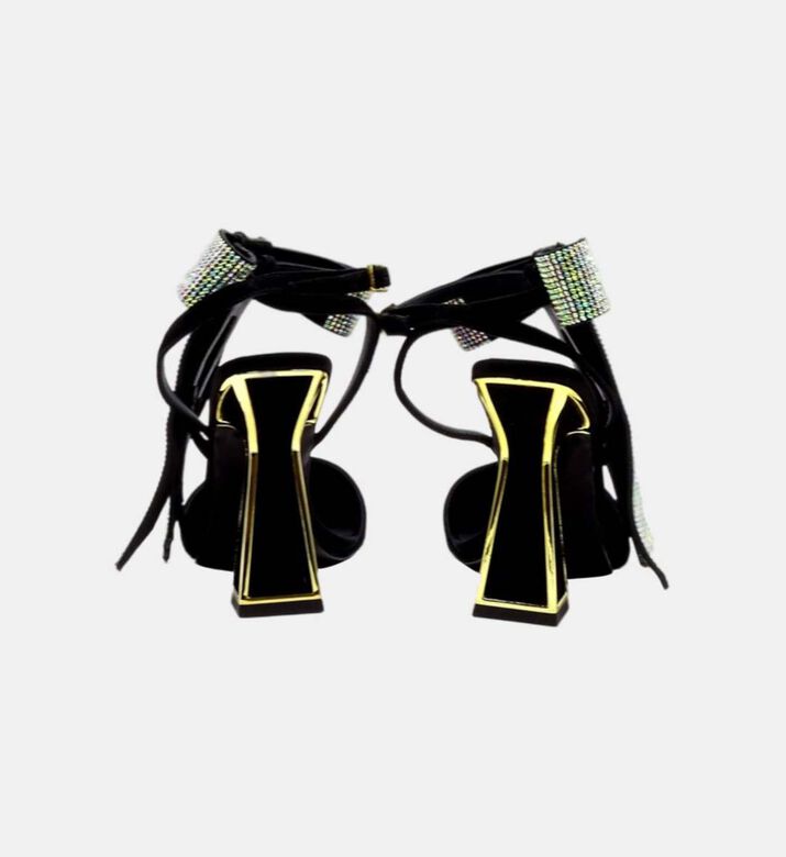 صندل ياسمينا بفيونكة كريستال من الجلد السويدي