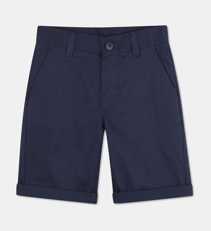Boss Stretch Cotton Chino Shorts, Navy, 14y, Packshot View