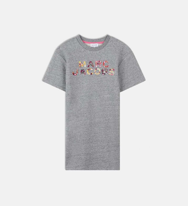Embroidered Short-sleeve Regular-fit Dress