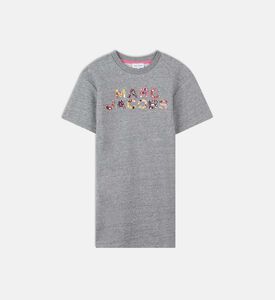 Embroidered Short-sleeve Regular-fit Dress Embroidered Short-sleeve Regular-fit Dress