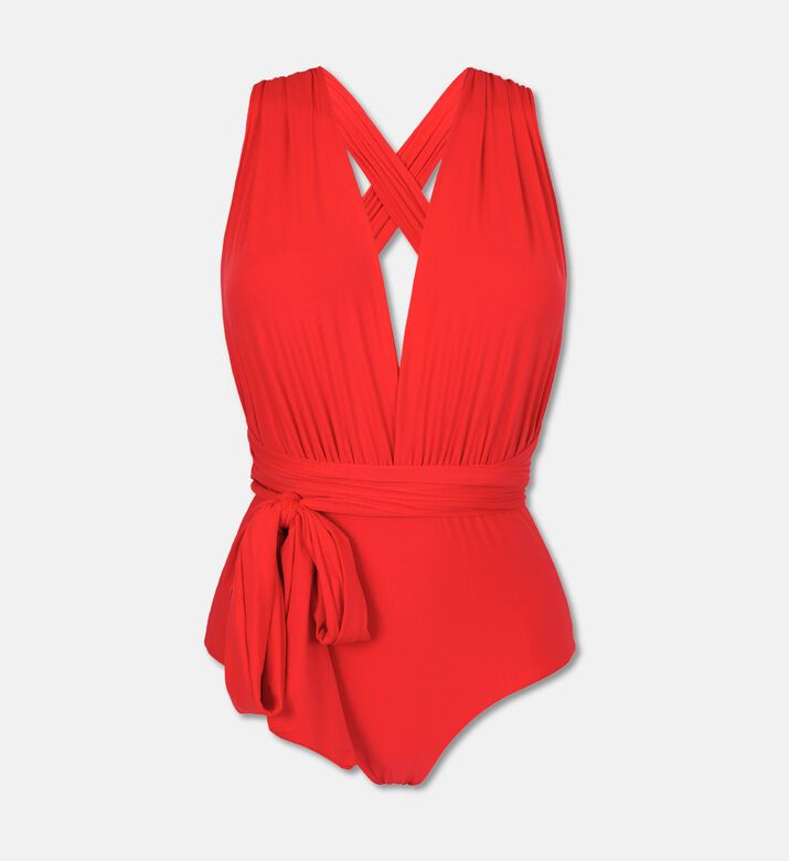 Rio De Sol Cross-front Belted One-piece Swimsuit, Packshot View