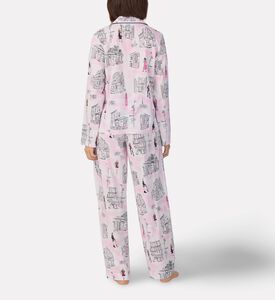 DKNY Contrast Piping Long Pajama Set, Model View