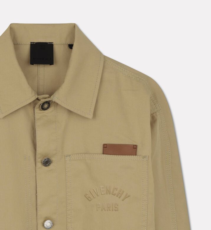Givenchy Twill Utility Leather-details Overshirt, Packshot View