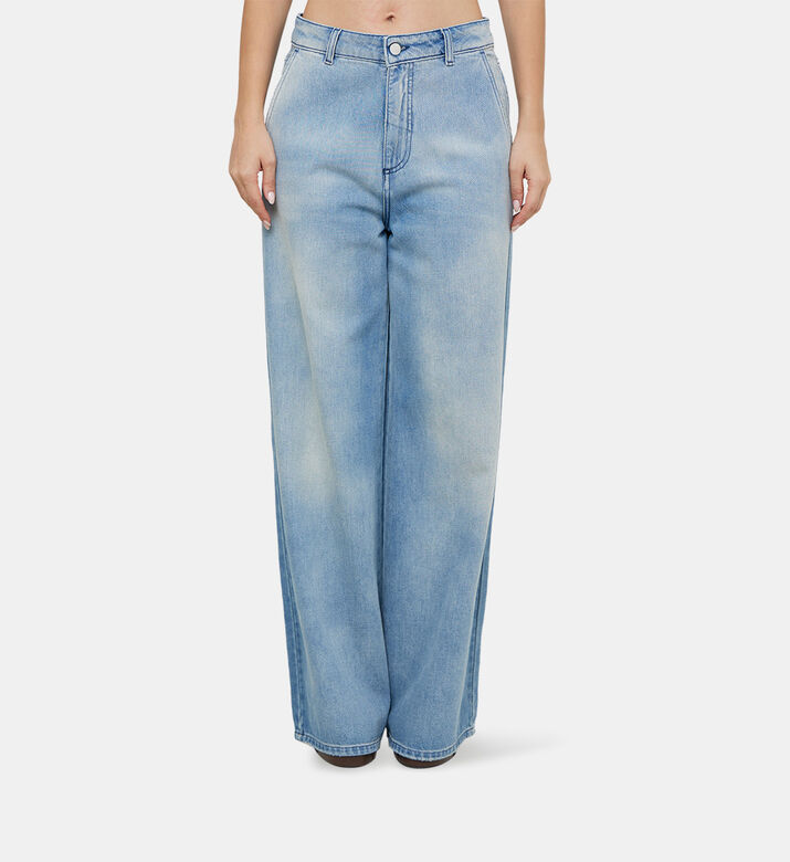 Five-pockets Wide Leg Denim Pants
