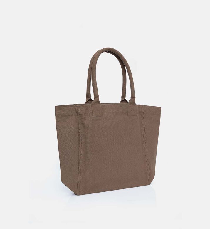 حقيبة كتف منحنية بمقابض علوية رفيعة ومزينة برباط مطرز