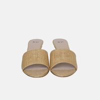 Woven Fabric Kitten Heel Sandal