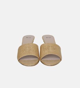 Woven Fabric Kitten Heel Sandal