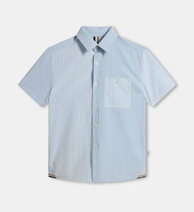 Boy Striped-insert Poplin Shirt