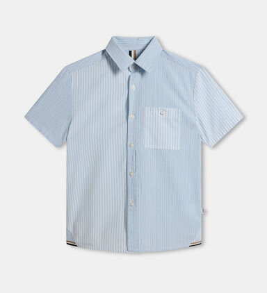 Boy Striped-insert Poplin Shirt