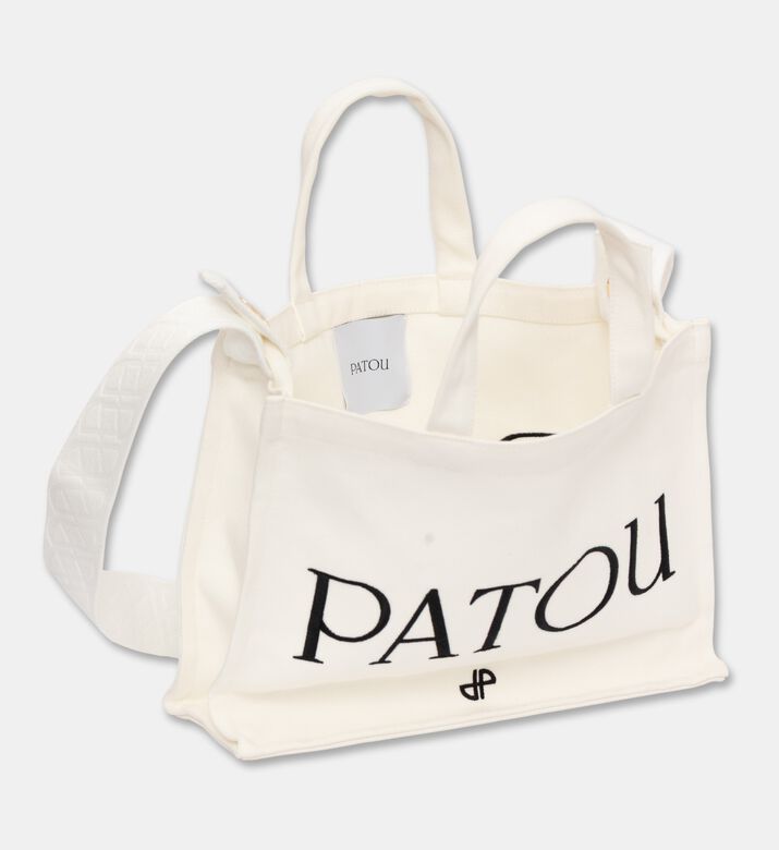 Patou Logo-print Rectangular Tote Bag, White, Packshot View