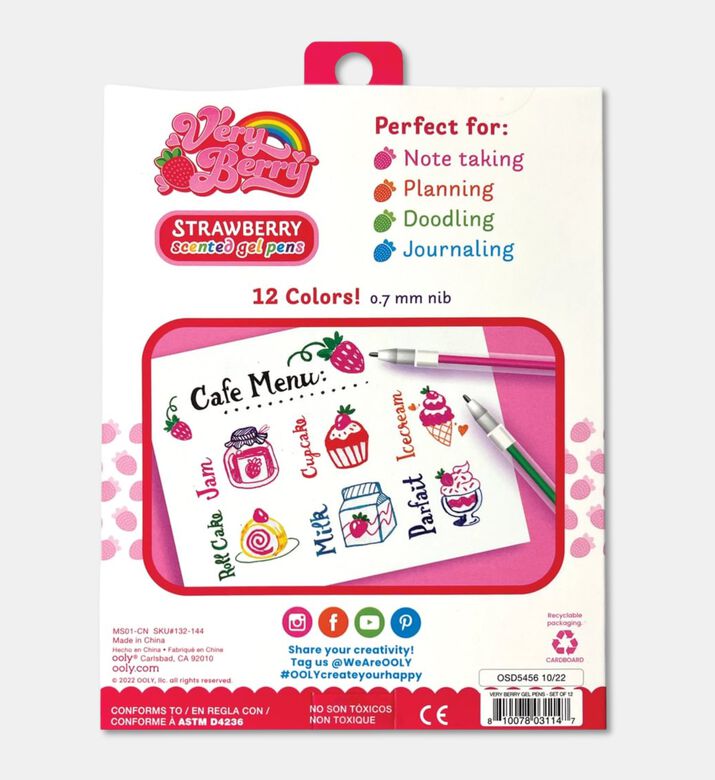 Ooly Very Berry 12-piece Scented Gel Pens Set, Packshot View
