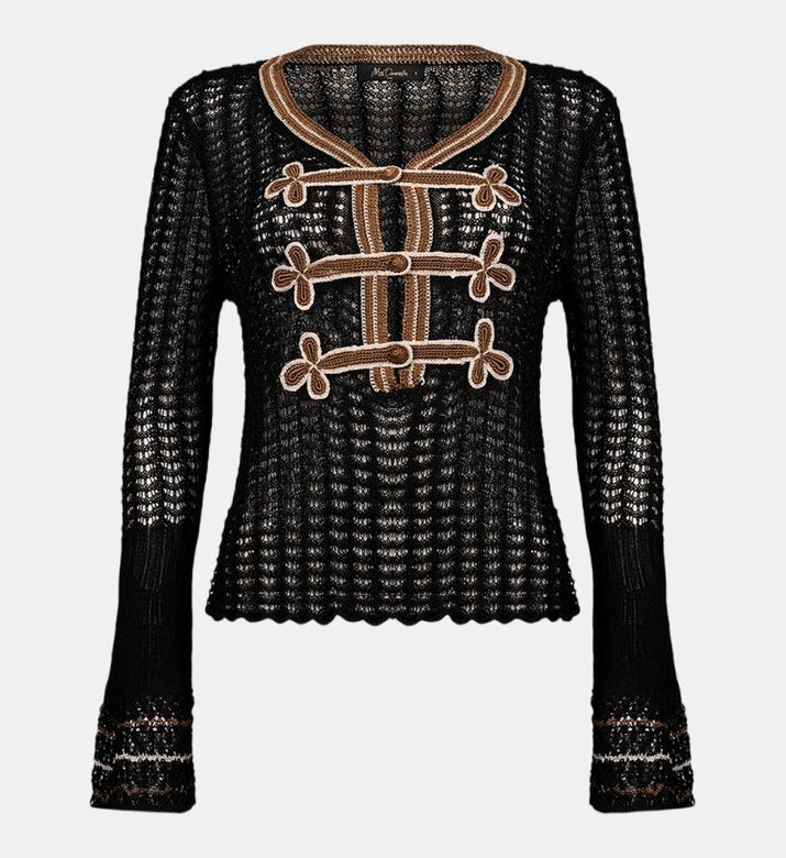 Front Cut-out Embroidered Sweater