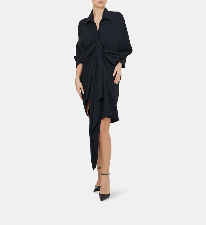 Poplin Asymmetric Shirt Dress